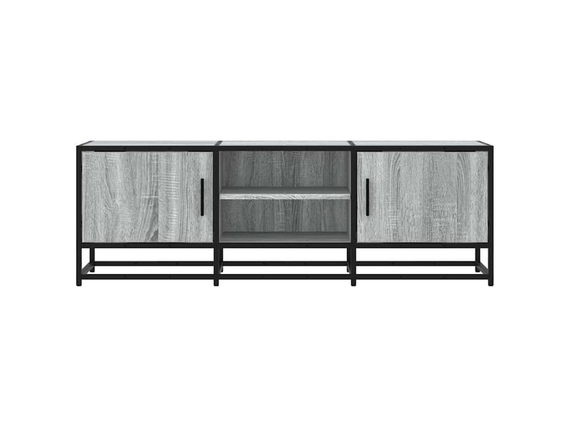  Meuble tv - banc tv - meuble de rangement sonoma gris 120x35x41 cm bois d'ingénierie et métal  - Conforama D