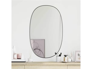 Miroir rectangulaire à fixer coloris noir <strong></strong>  <strong></strong> - 70 cm x 45 cm