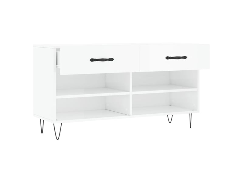  Banc à chaussures blanc brillant 102x35x55 cm bois d'ingénierie shl7395  - Conforama E