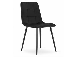 Lot de 3 chaises kara en velours noir et métal