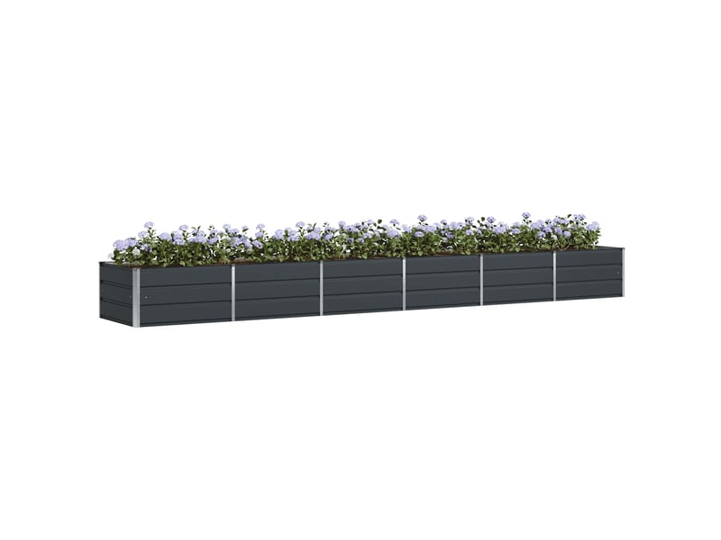  Jardinière - bac à fleurs anthracite 480 x 80 x 45 cm acier  - Conforama C