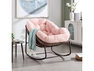 Fauteuil de jardin rotin d’extérieur assise rembourrée dossier intégré fauteuil balancelle