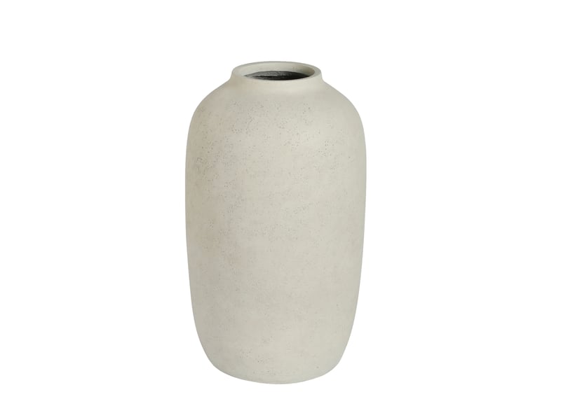  Pot de fleurs rond blanc en oxyde de magnésium 30 × 30 × 51 cm, fait main, pour intérieur et extérieur  - Conforama A
