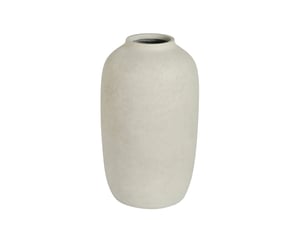 Pot de fleurs rond blanc en oxyde de magnésium 30 × 30 × 51 cm, fait main, pour intérieur et extérieur