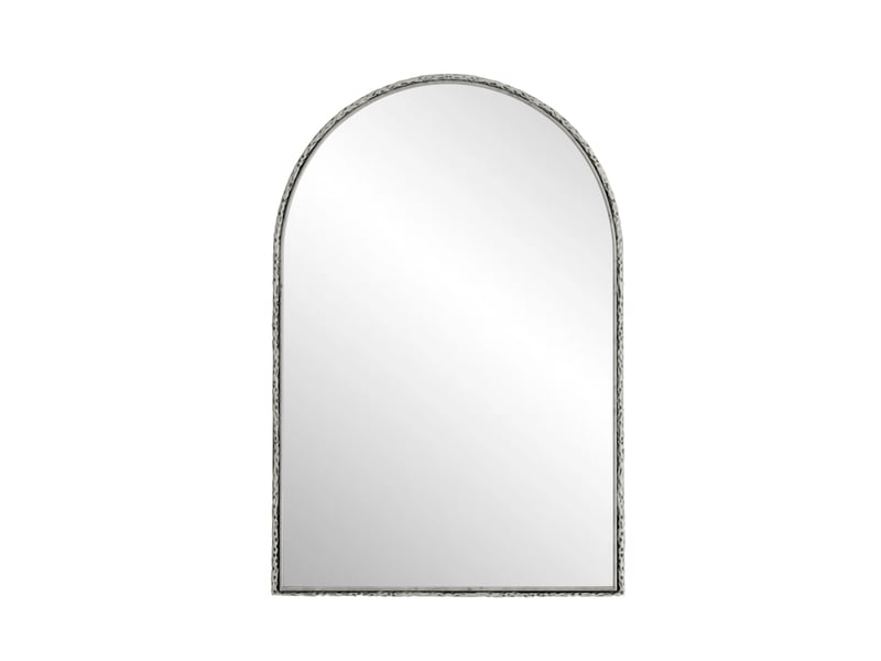  Miroir mural arqué 61 x 91 cm – argent – cadre en fer résistant à l'humidité et verre trempé sécurisé  - Conforama D