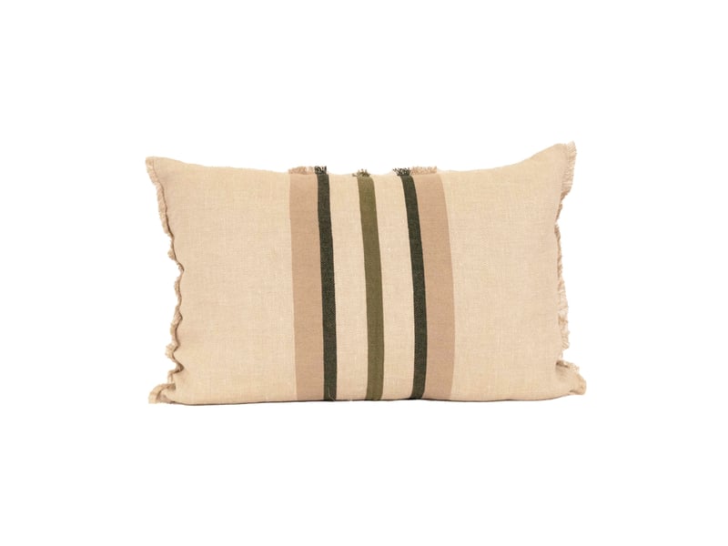  Coussin rayé en lin et coton 50x80 cm  - Conforama A