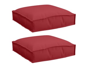 Lot de 2 coussins pour chaise, coussins d'extérieur tissu oxford bordeaux 40 x 40 x 8 cm cf50045