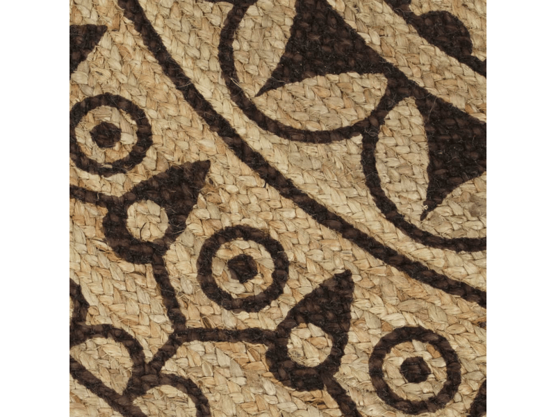  Tapis fait à la main jute avec imprimé marron foncé 90 cm - comfortxl 133704 - Conforama C