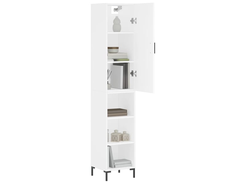  Buffet haut - bahut - meuble de rangement blanc 34,5x34x180 cm bois d'ingénierie  - Conforama C
