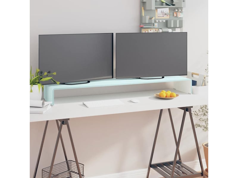  Meuble tv - banc tv - meuble de rangementsupport pour moniteur 120x30x13 cm verre vert  - Conforama B