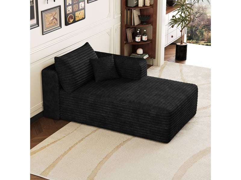  Canapé lit noir 2 places - petit canapé convertible d'angle gauche pour studio, 151cm  - Conforama E