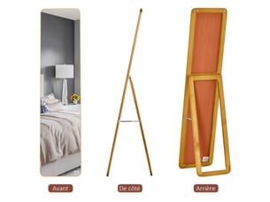 Miroir rectangulaire à poser coloris bois foncé <strong></strong>  <strong></strong> - 37 cm x 37 cm