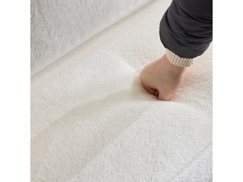 Canapé droit 2 places blanc - canapé moderne avec coussins inclus, confort mousse et ressorts, idéal salon et chambre - Conforama R