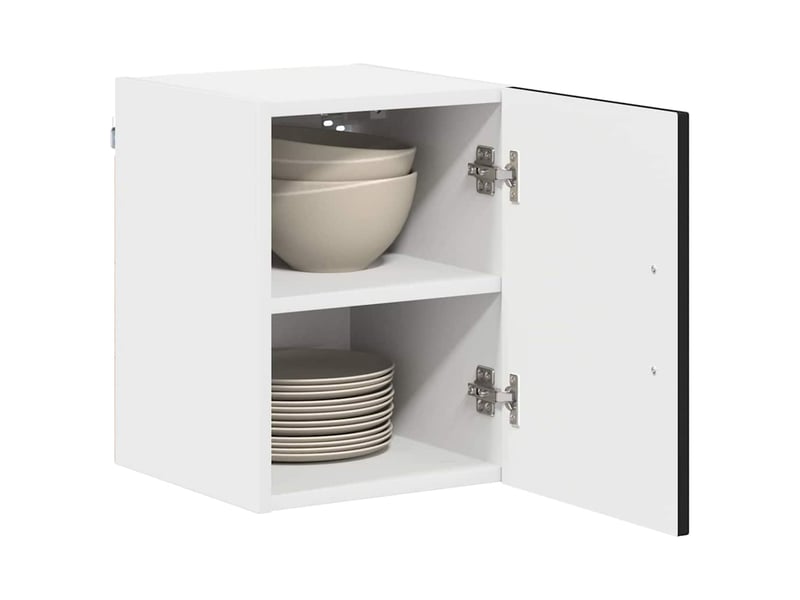 Meuble mural de cuisine | armoire de cuisine 2 pcs noir bois d'ingénierie shl5411 - Conforama C