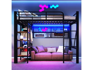 Lit mezzanine 90x200 cm <strong>VVBV</strong>  <strong>WX005001AAB</strong> coloris noir