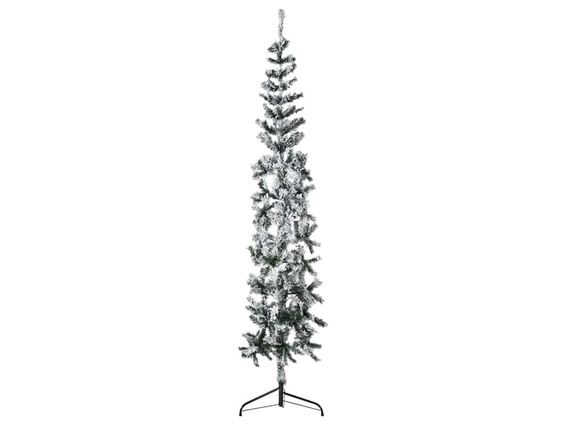  Demi sapin de noël, arbre de noël artificiel mince avec neige floquée 210 cm  - Conforama B