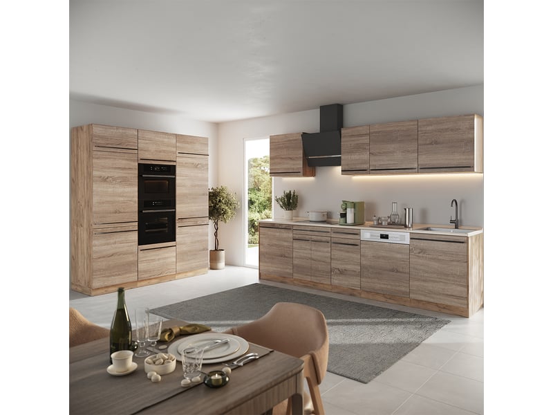  Vicco cuisine, sonomachêne doré, 180cm plan de travail marbre  - Conforama C