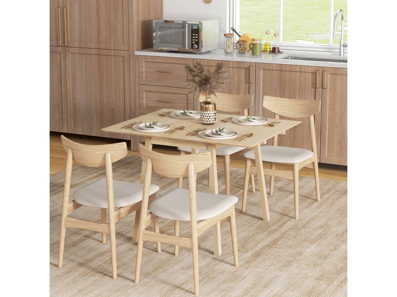 Table de salle à manger pliante pour 2 à 4 personnes avec 2 abattants, en bois de pin, pour cuisine et salle à manger - Conforama B
