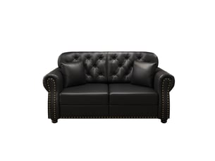 Canapé droit fixe CozyNest 2 places Tissu noir