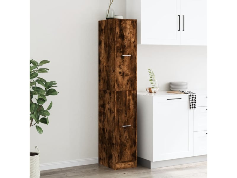  Meuble de rangement, armoire d'apothicaire chêne fumé 30x41x174,5 cm bois ingénierie  - Conforama C