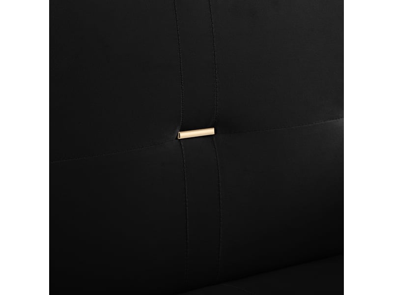  Canapé convertible 2 places noir en velours, canapé-lit réglable 5 positions avec pieds de 20cm, structure stable 180kg  - Conforama R