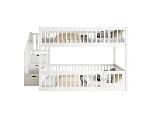 Lit superposé 140x200 cm <strong>MERAX</strong> <strong>lit enfant blanc</strong> coloris blanc