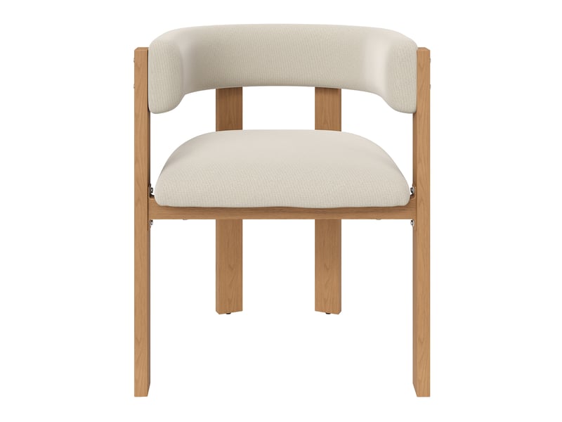  Lot de 2 chaises de salle à manger 47x48x72,5 cm, meuble salon, meuble cuisine, rembourrage épais, métallique, beige+naturel  - Conforama A
