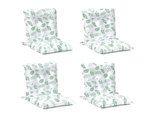 Lot de 4 coussins d'extérieur, coussins de chaise motif à feuilles fines 100 x 50 x 7 cm cf56416