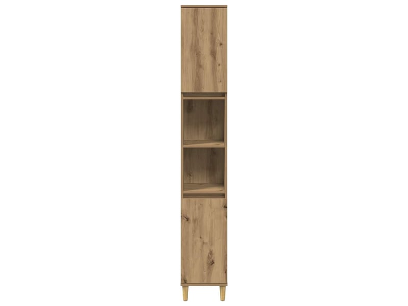  Armoire de salle de bain, meuble de rangement chêne artisanal 30x30x190 cm  - Conforama E