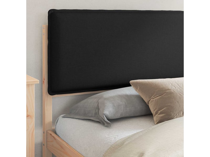  Lit double- lit adulte -  cadre de lit avec tête de lit rembourrée noir 180 x 200 cm  - Conforama B