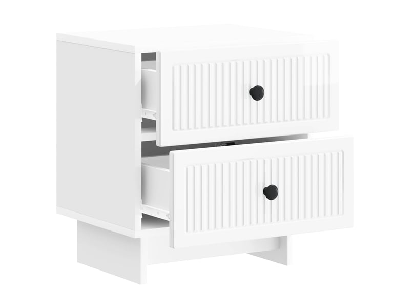 Table de chevet - cabinet de chevet - table de nuit 2 pc blanc brillant 43 x 34,5 x 47,5 cm - Conforama E