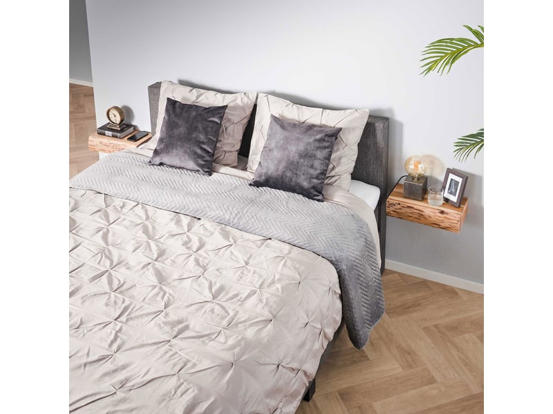  Lot de 2 chevets suspendus 40x20x10 cm en acacia naturel  - Conforama A