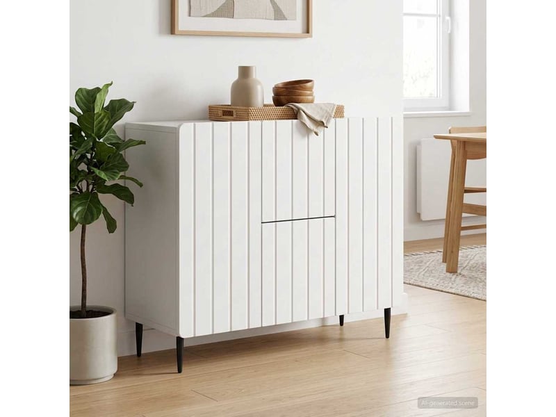  Buffet - bahut - meuble de rangement blanc 89 x 34,5 x 62 cm bois d'ingénierie  - Conforama D