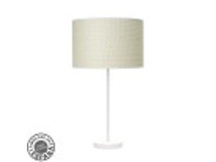 Fabrilamp moda grande lampe à poser blanc, abat-jour textile motif cannage blanc, 1 x e27, 63 cm