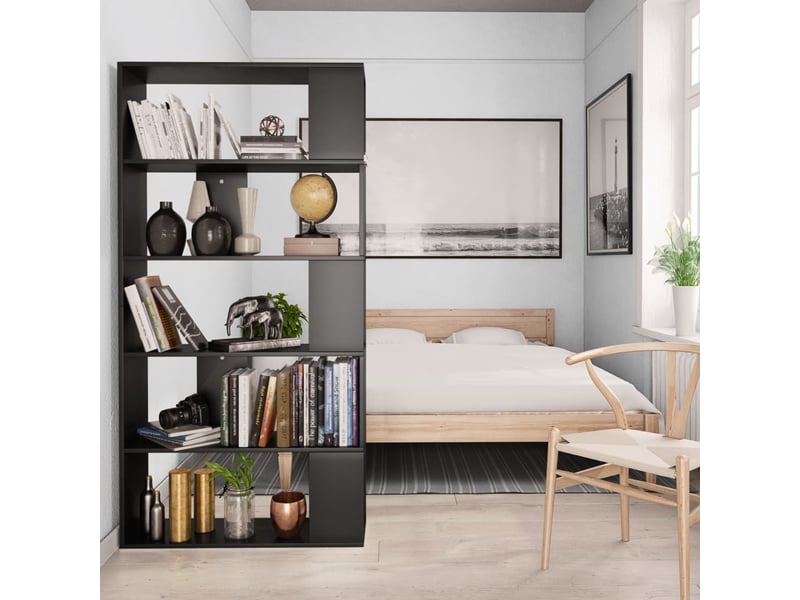  Bibliothèque de bureau séparateur de pièce noir bois d’ingénierie  - Conforama D