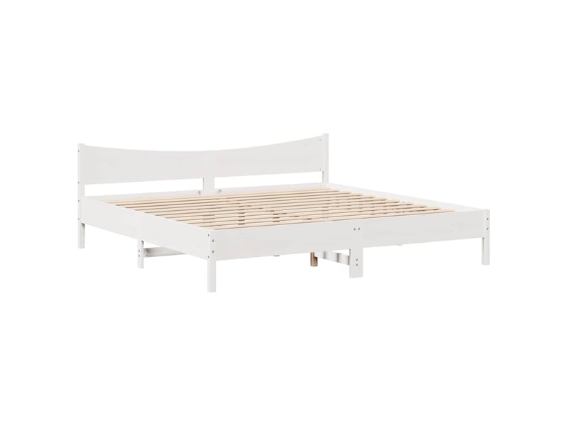  Lit double- lit adulte -  cadre de lit avec tiroirs blanc 200x200 cm bois massif de pin  - Conforama D
