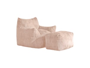 Fauteuil lounge avec ottoman,103x90x70 cm,velours côtelé,rose