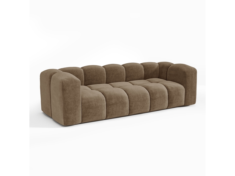 Canapé 3 places en tissu tramé toucher doux marron clark 1CLA3PTTMR - Conforama A