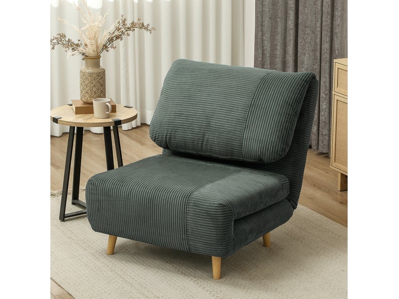  Fauteuil convertible 2 en 1 avec dossier inclinable vert evryae  - Conforama B
