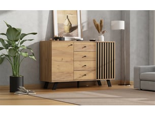 Buffet 2 porte(s) 4 tiroir(s) <strong>SHOPENTRA</strong> <strong></strong> - 120 cm coloris marron