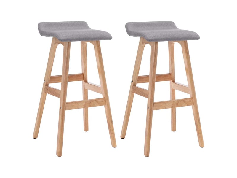  Lot de 2 tabouret de bar, chaise de bar gris clair tissu shl57468  - Conforama A