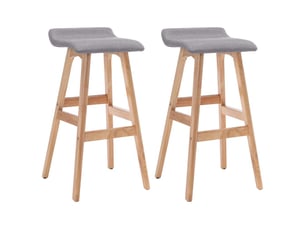 Lot de 2 tabouret de bar, chaise de bar gris clair tissu shl57468