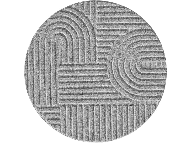 Tapis rond à relief lena gris 160x160cm ART1601601121SILVER - Conforama A