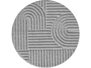 Tapis rond à relief lena gris 160x160cm