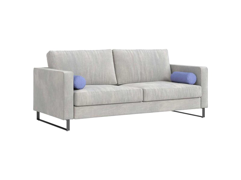  Lot de 2 coussins d'accent, coussins décoratifs, coussins lombaires tissu bleu denim ø 15 x 40 cm cf56684  - Conforama C