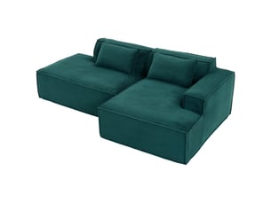 Canapé d'angle réversible convertible <strong>SAPGAKS</strong> <strong></strong> 3 places Coton / Polyester vert