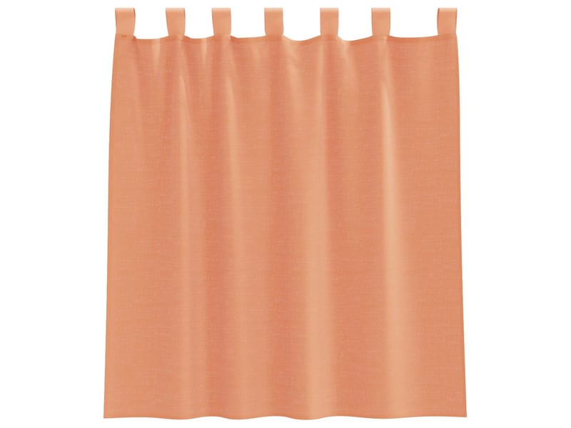 Lot de 2 rideaux en voile, voilages avec boucles terre cuite 140x140 cm cf44326 - Conforama D