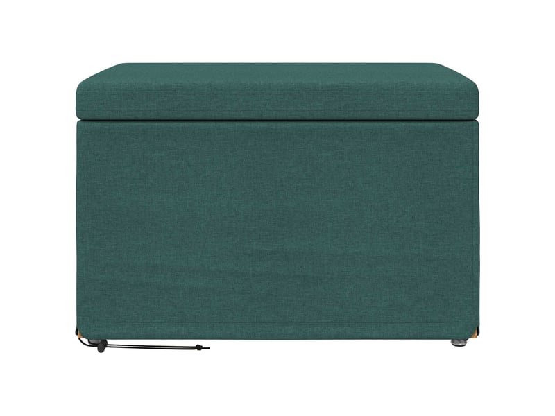  Tabouret bas, ottoman vert foncé 61x41x40 cm tissu et bois stratifié  - Conforama D