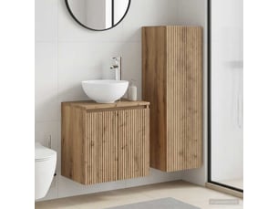 Ensemble de mobilier de salle de bain 2 pcs chêne artisanal shl379