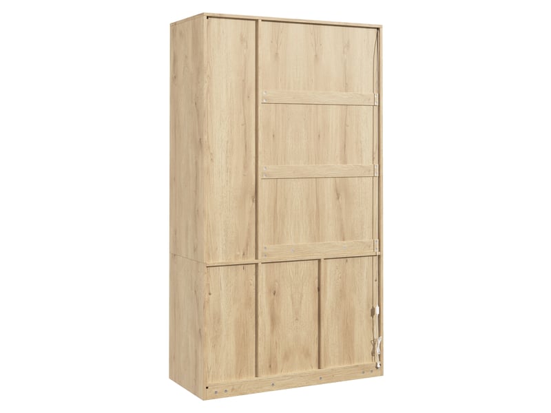 Armoire effet chêne 110 × 47 × 200 cm, miroir, 2 led et 9 compartiments IKSETERA TRADING LTD - Conforama W